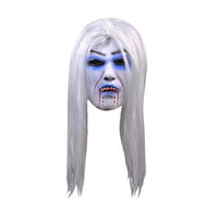 Halloween White Hair Witch Mask Horror Bleeding Style Full Face Masks - sparklingselections