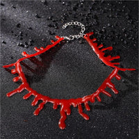 Halloween Punk Blood Drip Choker Necklace - sparklingselections