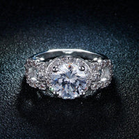 New Round 2 Carat White Color CZ Engagement Ring - sparklingselections