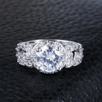 New Round 2 Carat White Color CZ Engagement Ring - sparklingselections
