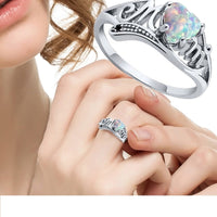 New Fashion Colorful Rhinestone Heart Shape Crystal Rings