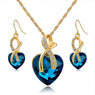 New Stylish Heart-shaped Crystal Jewelry Set