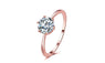 Rose Gold Zircon Stone Prong Ring For Women