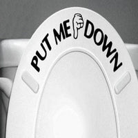Art Vinyl PUT ME DOWN Toilet Seat Sign Reminder Quote Word Sticker - sparklingselections