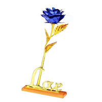 Wedding Gift Flavors Flowers 24K Blue Rose with base Nice Gifts - sparklingselections