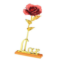 Wedding Gift Flowers Favors 24K Red Rose with base Valentine's Day Gifts - sparklingselections