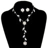 High Quality New Flower Leaves Rhinestone Jewelry Set For Women Casual Wedding Necklace Choker, Earrings Set