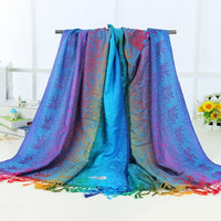Double Sided Elephant National Wind Scarf Women's Wraps Shawl Scarves - sparklingselections