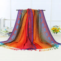 Women Double Sided Elephant National Wind Scarf Wraps Shawl Scarves - sparklingselections
