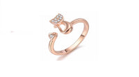 Lovely Cat Shape Clear Crystal Ring - sparklingselections