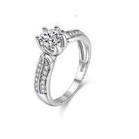Silver Plated Inlay Cubic Zirconia Promise Rings - sparklingselections