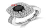 JEXXI Classic Square Clear White Rhinestone With Black Stone Wedding Ring(7)