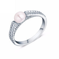 Women's Silver Ring with Pink Pearl - sparklingselections