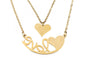 New Stainless Steel Pendant Necklace Ladies Love Heart Gold Color Choker Jewelry