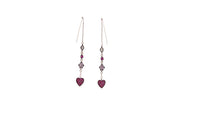 Cute Romantic Long Heart Drop Earrings Dangle For Women - sparklingselections