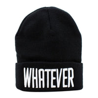 Fashion Winter Cap Women Black Whatever Snapback Hat - sparklingselections