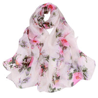 Women Fashion Peach Blossom Printing Soft Shawl Scarf - sparklingselections
