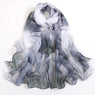 Women's Lotus Printing Long Soft Wrap Scarf Ladies Shawl Chiffon Scarves