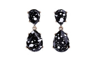 Gold Color Resin Black Water Drops Earrings for Women - sparklingselections