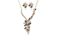 Colorful Austria Crystal Gold Color Necklace Earrings Sets - sparklingselections