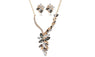 Colorful Austria Crystal Gold Color Necklace Earrings Sets