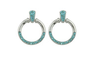 Blue Stone Geometric Round Shape Dangle Earrings For Women - sparklingselections