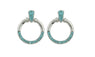 Blue Stone Geometric Round Shape Dangle Earrings For Women