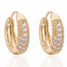 New Gold Color Small Hoops with White Zircon Earrings