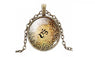 Om Yoga Glass Cabochon Necklace Bronze & Silver Jewelry for Women