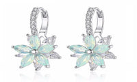 Clear Stone Flower Shape Stud Earrings For Women - sparklingselections