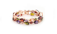 Gold-Color  Multi-Color Crystal Bracelet Bangles for Women - sparklingselections