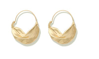 Irregular Leaf Metal Large Hoop Earrings for Women - sparklingselections