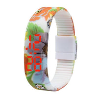 New Stylish Casual Flower Silicone Bracelet Digital Wristwatches - sparklingselections