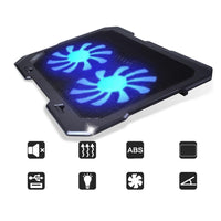 Laptop Cooling Pad With 2 Quite Fan &amp; Blue LED Lights - sparklingselections
