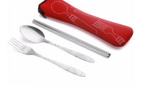 Home Accessories 3Pcs Stainless Steel Flower Painting Cutlery Set - sparklingselections
