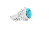 Leaf Plant Blue Stone Rings For Women - sparklingselections