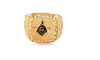 New Fashion Vintage Crystal Masonic Gold Color Ring - sparklingselections