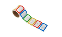 Roll with Colorful Plain Name Tag Labels - sparklingselections
