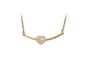 Colar Retro Exquisite Gold Link Heart Necklaces for Womens