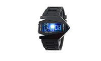 Unisex Aircraft Shape Sports Digital LED Back Light Wrist Watch - sparklingselections