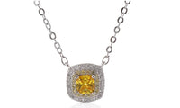 Women's Sterling Silver Zircon Pendant Necklace - sparklingselections