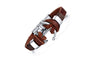 Men's Brown Leather Charm Bracelet