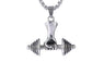 Men's Stainless Steel Dumbbell Pendant Necklaces