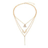 New Designing Vintage Gold Triangle Crystal Collar Pendant Necklaces