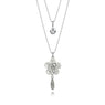 New Opal Flower Silver Color Chain Crystal Long Pendant Necklaces