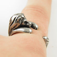 Antique Bronze Plated Punk Lion Animal Lucky Ring (Adjustable) - sparklingselections