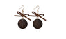 Vintage Round Wood Hanging Earring For Women