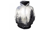 Fashionable Men/women 3D Print Trees Hooded Pullovers - sparklingselections