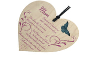 Wooden Hanging Heart Mothers Day Present Plaque - sparklingselections