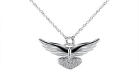New Design Silver Color Wings Heart Pendant Necklace - sparklingselections